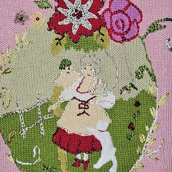 Storybook Knits Pink Floral Embroidered Cardigan - Picture 8 of 16